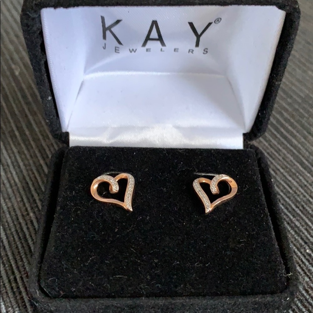 Kay Jewelers Rose-Gold Heart Earrings